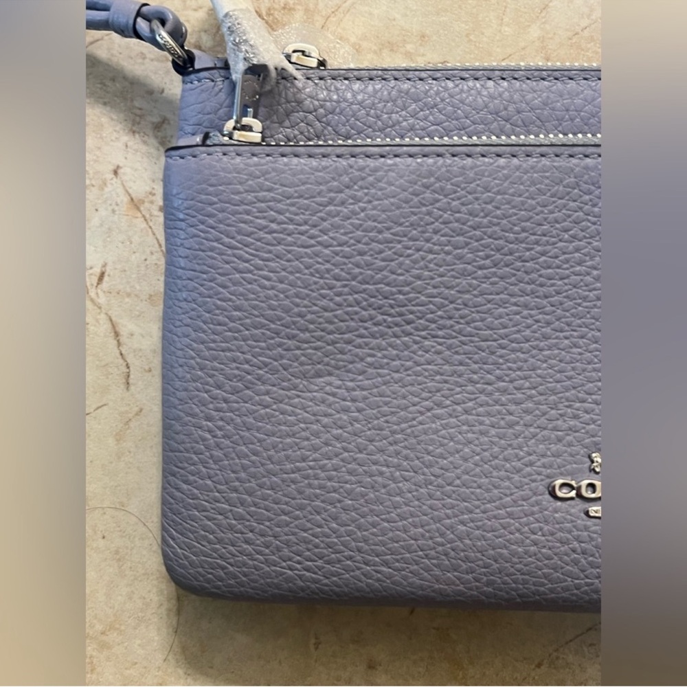 Coach Periwinkle Leather Wristlet | Zip Pouch Wallet | New Without Box - Picture 12 of 12